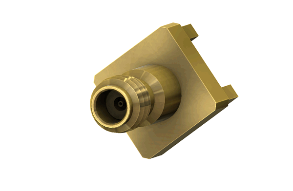 1.0mm STR. JACK, 4 HOLE FLANGE, RECEPTACLE, PANEL RF Connector, ACCEPT 0.009" PIN RF Connector