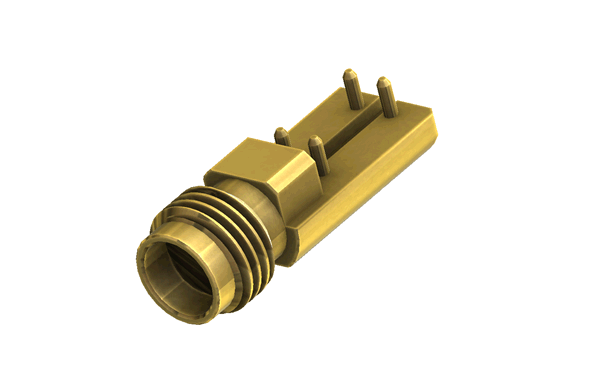 1.85mm STR. JACK EDGE MOUNT (WITH FEET), PCB RF Connector, WITH 0.010" PIN, pick and place RF Connector