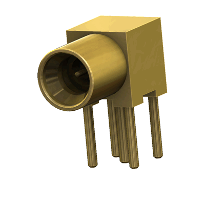 SMP R/A PLUG, FULL DETENT, THROUGH HOLE, PCB MOUNT, WITH 0.024" PIN, 0.096" 4 LEGS RF Connector