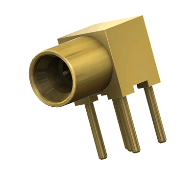 SMP R/A PLUG, SMOOTH BORE, THROUGH HOLE, PCB MOUNT, WITH 0.024" PIN, 0.096" 4 LEGS RF Connector