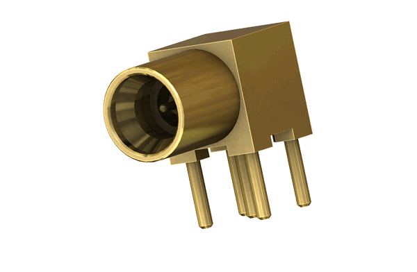 SMP R/A PLUG, SMOOTH BORE, THROUGH HOLE, PCB MOUNT, WITH 0.024" PIN, 0.135" 4 LEGS RF Connector