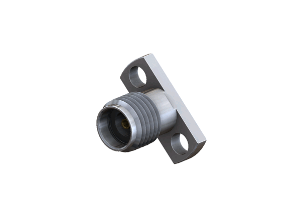 SMA, 2 hole flange , Post contact, solderless RF Connector